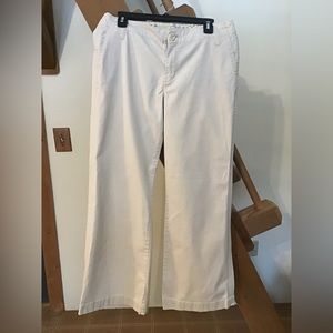 Old Navy Wide-Leg Cream Pants Size 12 Low Rise